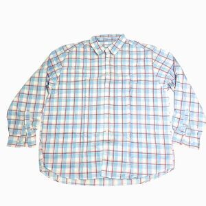 NEW NWOT Old Navy Cotton Long Sleeve Blue Red Pink Plaid Shirt Mens XXL 2XL